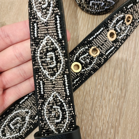 Berenice beaded black belt size T1 - Picture 3 of 3